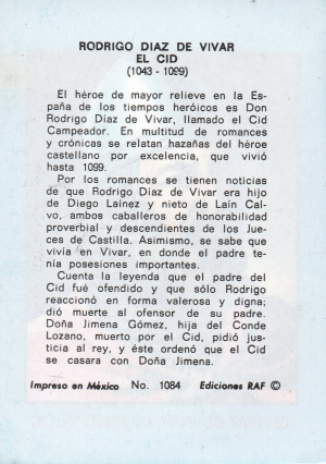 Biografia Diaz De Vivar Rodrigo El Cid Atras